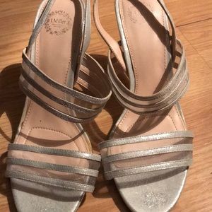 Silver 1 inch heels